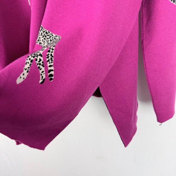 NWT Entro Primal Print Mock Neck Sweater Chunky Hot Pink Size Large L NEW - Picture 7 of 12